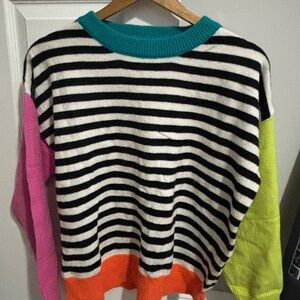 Colorblock Rainbow Striped Sweater